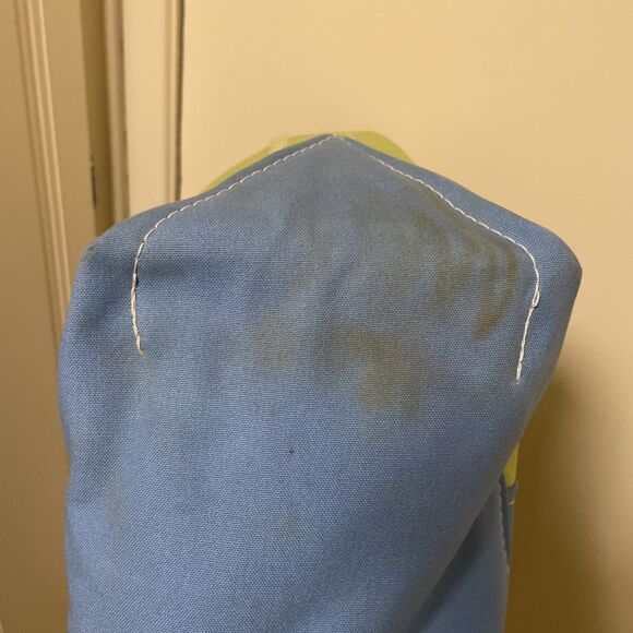 VTG 90’s LL BEAN Boat And Tote Large Made In USA  Stiff Green Blue Canvas - Picture 11 of 12